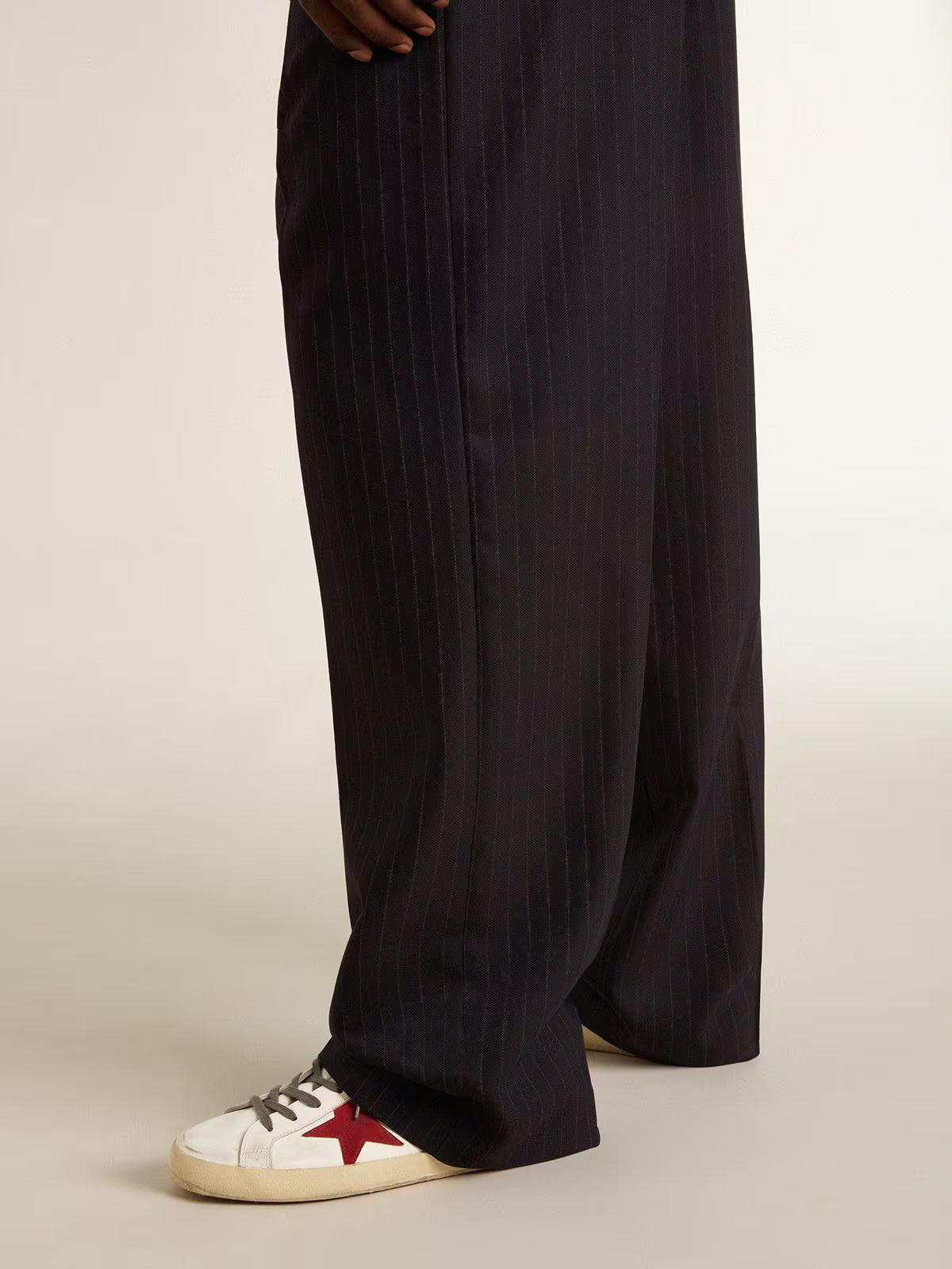 Super-Star homme avec étoile en daim rouge et contrefort en cuir vert